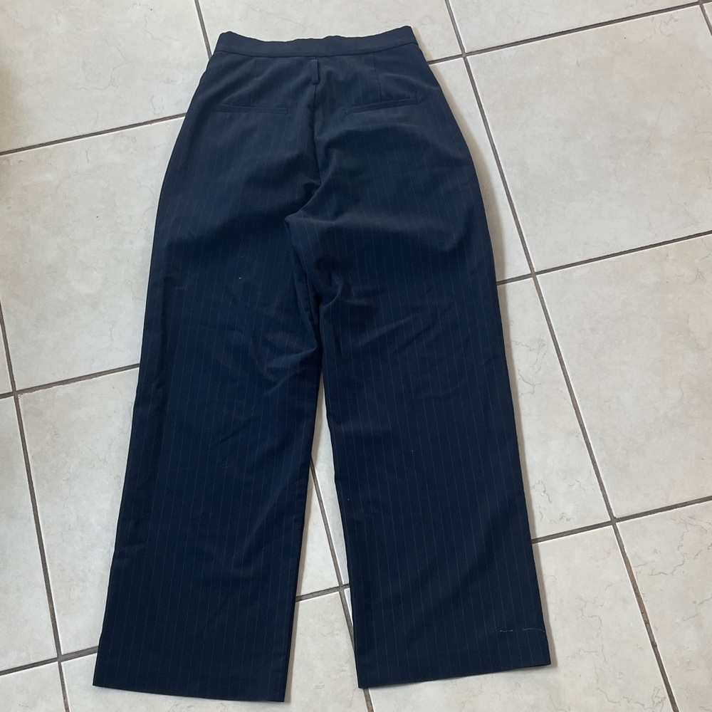 J.ING Navy Pinstripe Dress Trousers - Picture 4 of 6